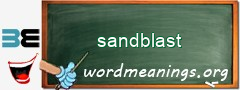 WordMeaning blackboard for sandblast